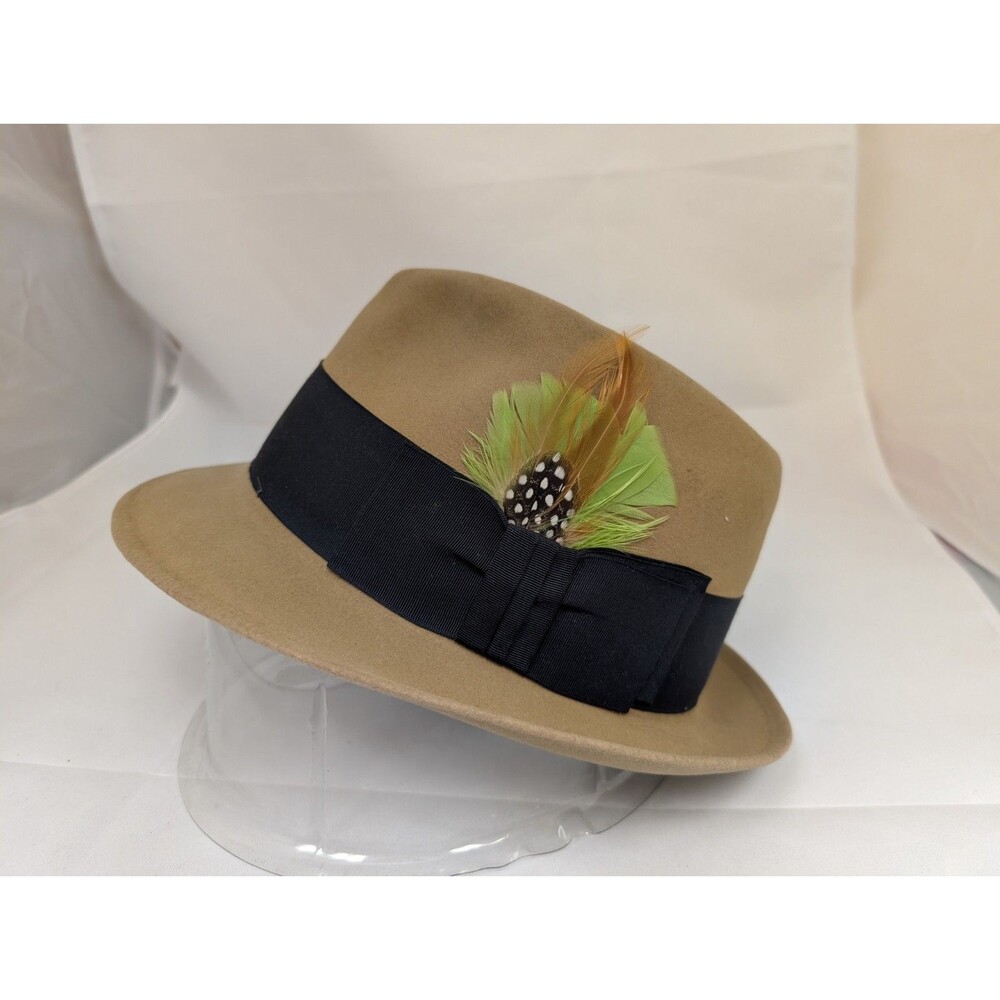 Knox Fifth Ave Long Oval Tuscany Fedora Hat - Sage Color Size 7 1/8